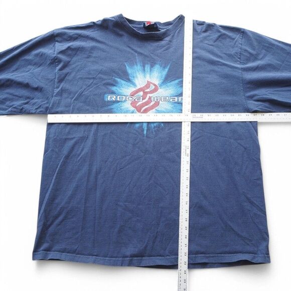 Rocawear Vintage 90s Y2K Long Sleeve Graphic Starburst T-Shirt Navy Men's 3XL - Picture 5 of 10